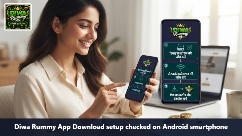 Diwa Rummy App Download setup checked on Android smartphone